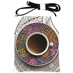 Ethnic Pattern Ornaments And Coffee Cups Vector Shoulder Sling Bags by Amaryn4rt