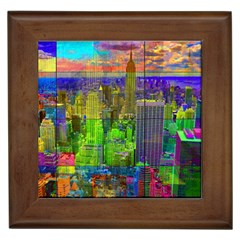 New York City Skyline Framed Tiles