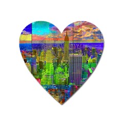 New York City Skyline Heart Magnet by Amaryn4rt