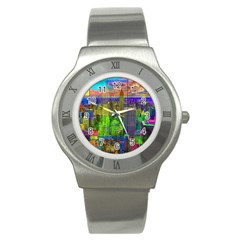 New York City Skyline Stainless Steel Watch by Amaryn4rt