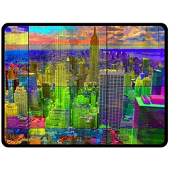 New York City Skyline Fleece Blanket (large)  by Amaryn4rt