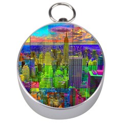 New York City Skyline Silver Compasses by Amaryn4rt