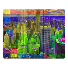 New York City Skyline Double Sided Flano Blanket (large)  by Amaryn4rt