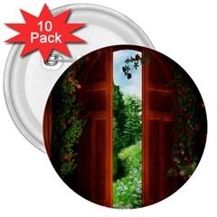 Beautiful World Entry Door Fantasy 3  Buttons (10 pack) 