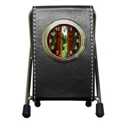 Beautiful World Entry Door Fantasy Pen Holder Desk Clocks