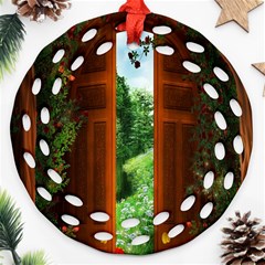 Beautiful World Entry Door Fantasy Round Filigree Ornament (Two Sides)