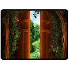 Beautiful World Entry Door Fantasy Double Sided Fleece Blanket (Large) 