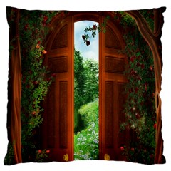 Beautiful World Entry Door Fantasy Large Flano Cushion Case (one Side) by Amaryn4rt