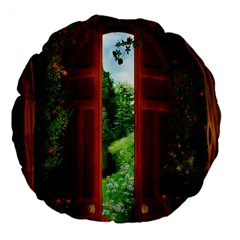 Beautiful World Entry Door Fantasy Large 18  Premium Flano Round Cushions