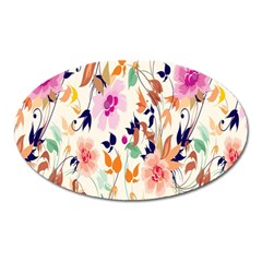 Vector Floral Art Oval Magnet by Amaryn4rt