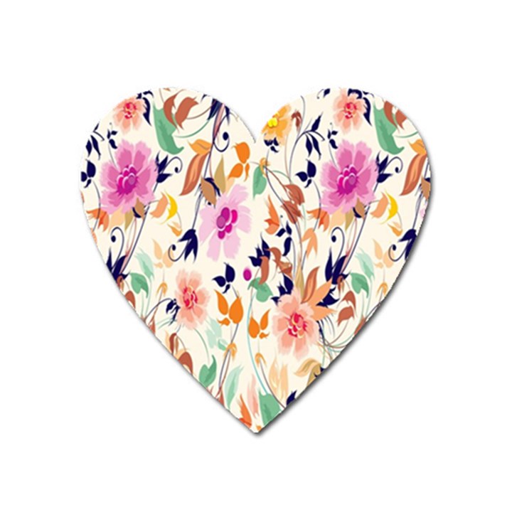 Vector Floral Art Heart Magnet