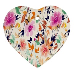 Vector Floral Art Heart Ornament (two Sides) by Amaryn4rt