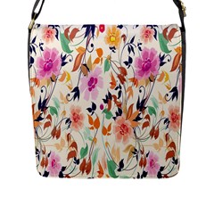 Vector Floral Art Flap Messenger Bag (l)  by Amaryn4rt