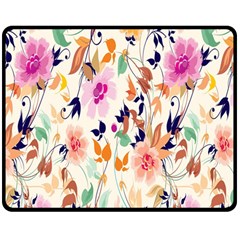 Vector Floral Art Double Sided Fleece Blanket (medium)  by Amaryn4rt