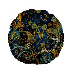 Retro Ethnic Background Pattern Vector Standard 15  Premium Flano Round Cushions by Amaryn4rt