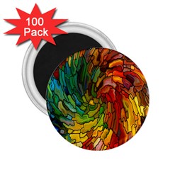 Stained Glass Patterns Colorful 2 25  Magnets (100 Pack) 