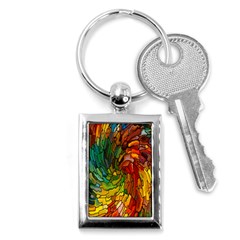 Stained Glass Patterns Colorful Key Chains (rectangle) 