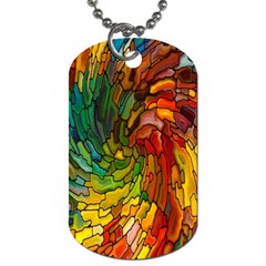 Stained Glass Patterns Colorful Dog Tag (one Side)