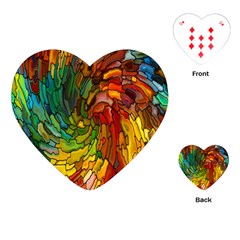 Stained Glass Patterns Colorful Playing Cards (heart)  by Amaryn4rt