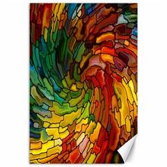 Stained Glass Patterns Colorful Canvas 24  X 36 