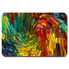 Stained Glass Patterns Colorful Large Doormat  by Amaryn4rt