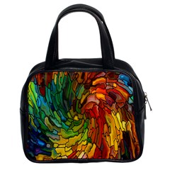 Stained Glass Patterns Colorful Classic Handbags (2 Sides)