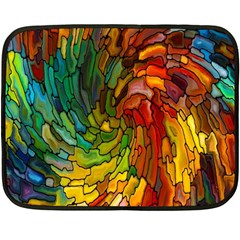 Stained Glass Patterns Colorful Double Sided Fleece Blanket (mini) 