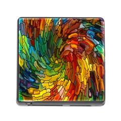 Stained Glass Patterns Colorful Memory Card Reader (square) by Amaryn4rt