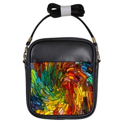 Stained Glass Patterns Colorful Girls Sling Bags