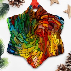 Stained Glass Patterns Colorful Snowflake Ornament (two Sides) by Amaryn4rt