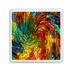 Stained Glass Patterns Colorful Memory Card Reader (square)  by Amaryn4rt