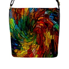 Stained Glass Patterns Colorful Flap Messenger Bag (l) 