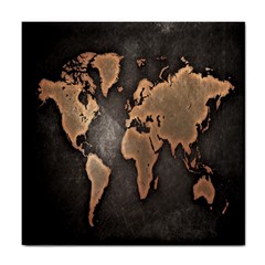 Grunge Map Of Earth Tile Coasters