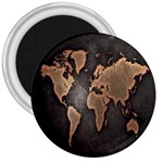 Grunge Map Of Earth 3  Magnets Front