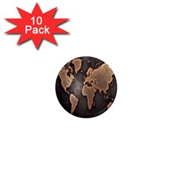 Grunge Map Of Earth 1  Mini Magnet (10 Pack)  by Amaryn4rt