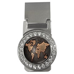 Grunge Map Of Earth Money Clips (cz)  by Amaryn4rt