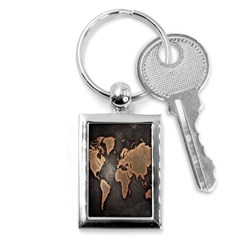 Grunge Map Of Earth Key Chains (rectangle)  by Amaryn4rt