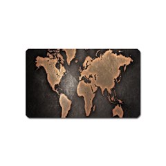 Grunge Map Of Earth Magnet (name Card) by Amaryn4rt