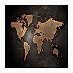 Grunge Map Of Earth Medium Glasses Cloth (2-side)