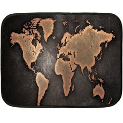 Grunge Map Of Earth Double Sided Fleece Blanket (mini)  by Amaryn4rt