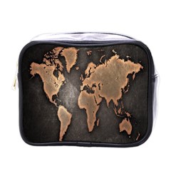 Grunge Map Of Earth Mini Toiletries Bags