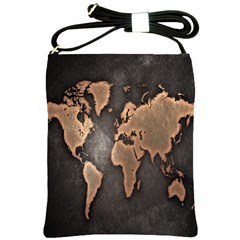 Grunge Map Of Earth Shoulder Sling Bags by Amaryn4rt