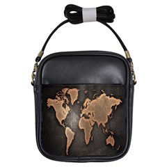 Grunge Map Of Earth Girls Sling Bags by Amaryn4rt