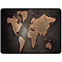 Grunge Map Of Earth Fleece Blanket (large)  by Amaryn4rt