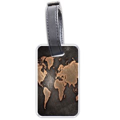 Grunge Map Of Earth Luggage Tags (one Side)  by Amaryn4rt