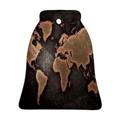 Grunge Map Of Earth Bell Ornament (two Sides)