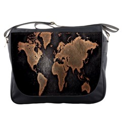 Grunge Map Of Earth Messenger Bags by Amaryn4rt