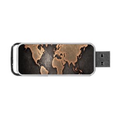 Grunge Map Of Earth Portable Usb Flash (one Side) by Amaryn4rt