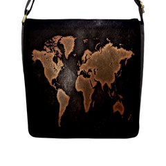 Grunge Map Of Earth Flap Messenger Bag (l)  by Amaryn4rt