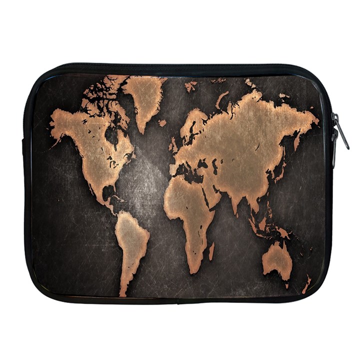 Grunge Map Of Earth Apple iPad 2/3/4 Zipper Cases